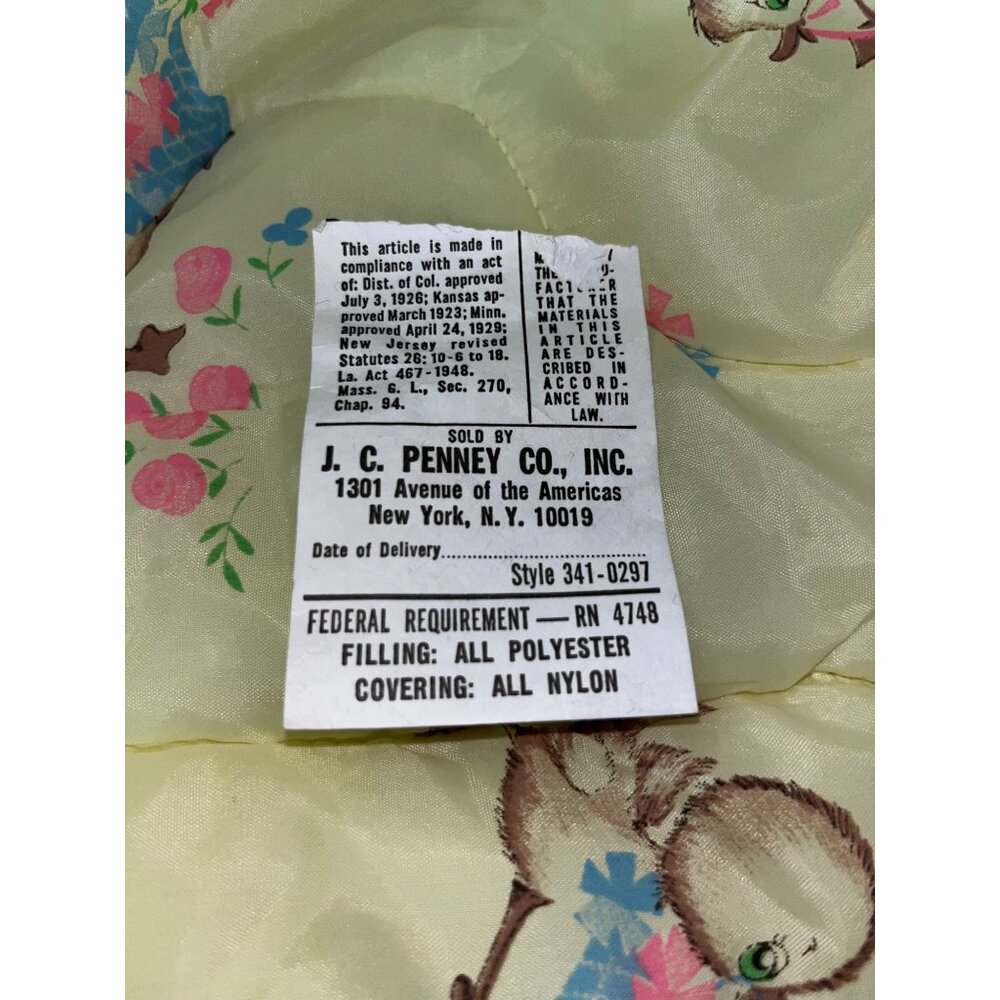 Vintage JCPenney Crib Quilt & Pillow Set Lace Edge Floral Baby Blanket Nursery - Picture 8 of 16